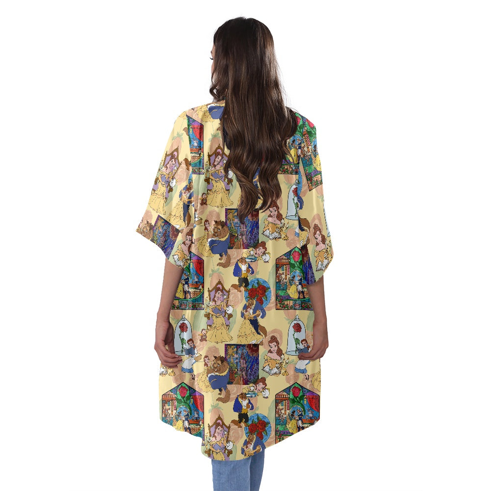 Rose Petal Princess Women's Half Sleeve Kimono Cardigan