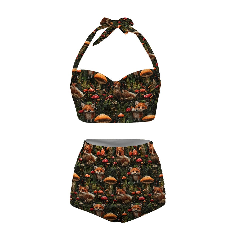 Fox and Mushrooms Two-piece Swimsuit