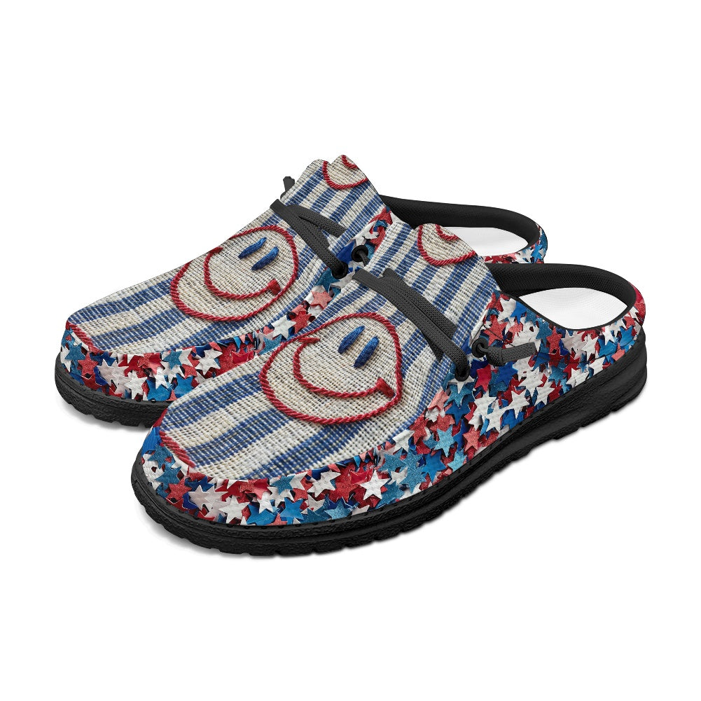 Patriotic Smiley MESH DUDE SHOES