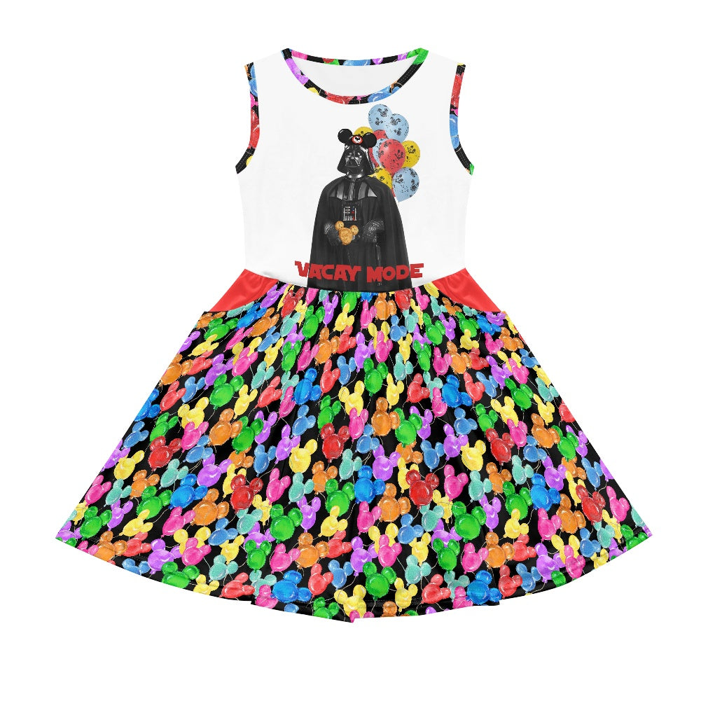 Mouse Balloons- Darth- Girl's dress with pockets