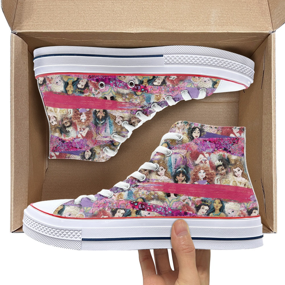 Princess Brush High Top Canvas Shoes