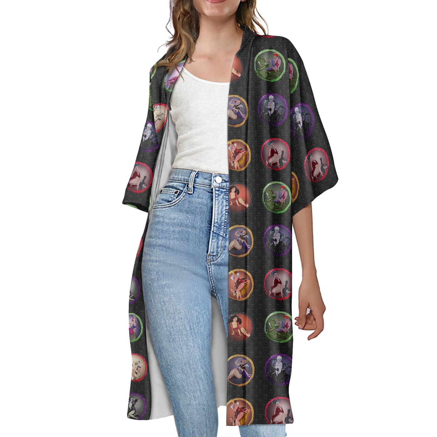 Villain Babes Women's Half Sleeve Kimono Cardigan