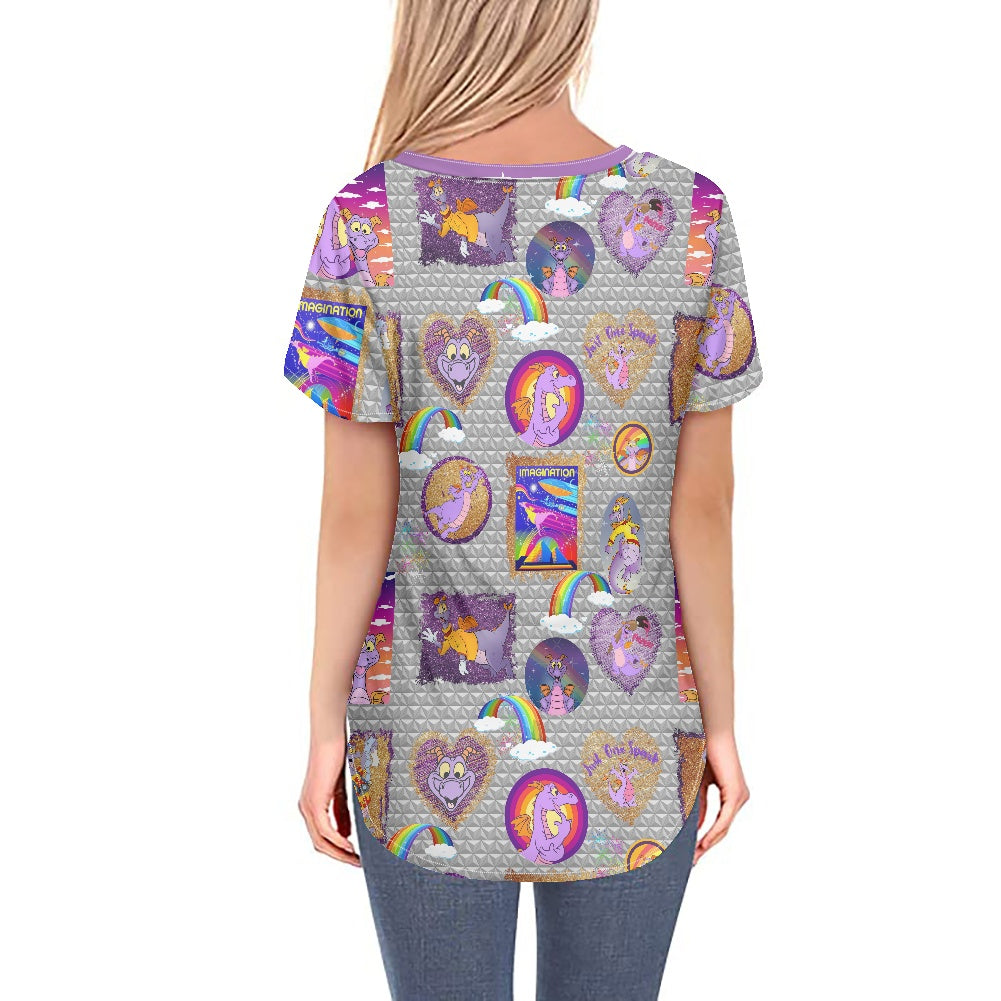 Purple Dragon Women's V-neck Top