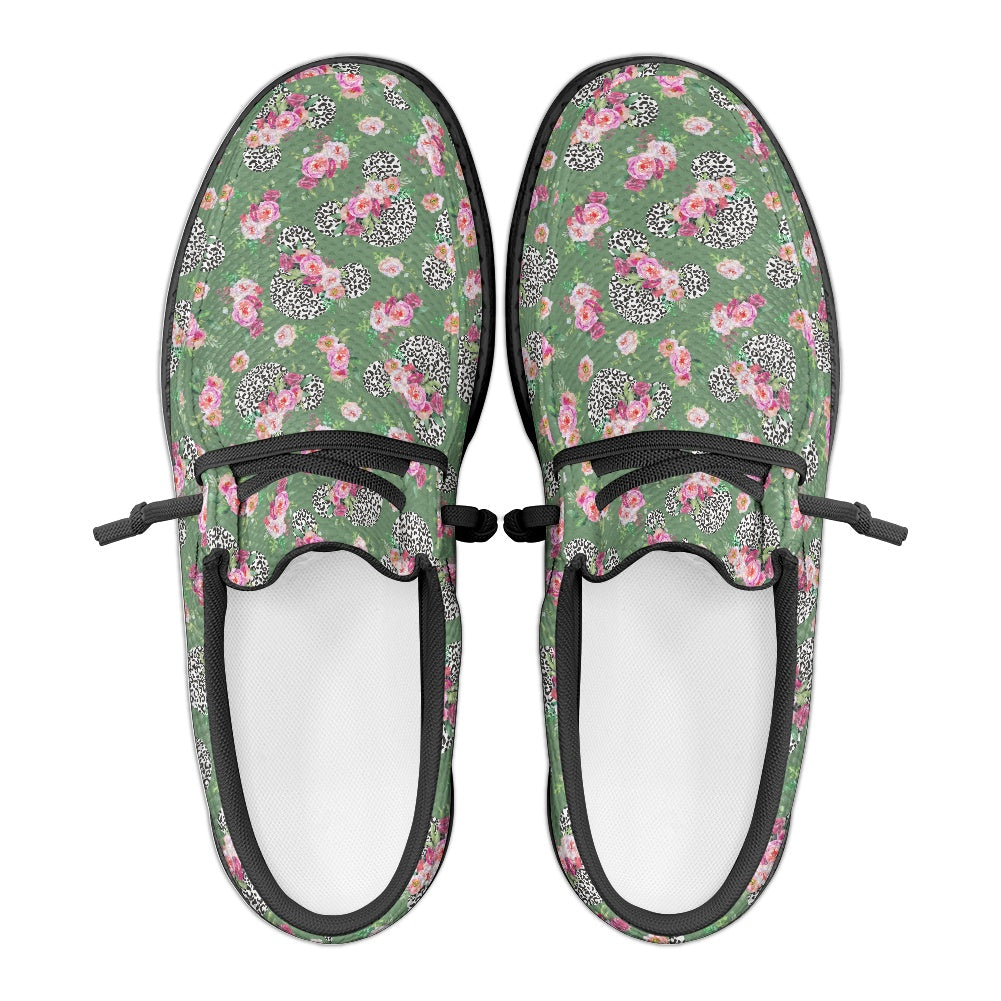 Floral Cheetah Green MESH DUDE SHOES