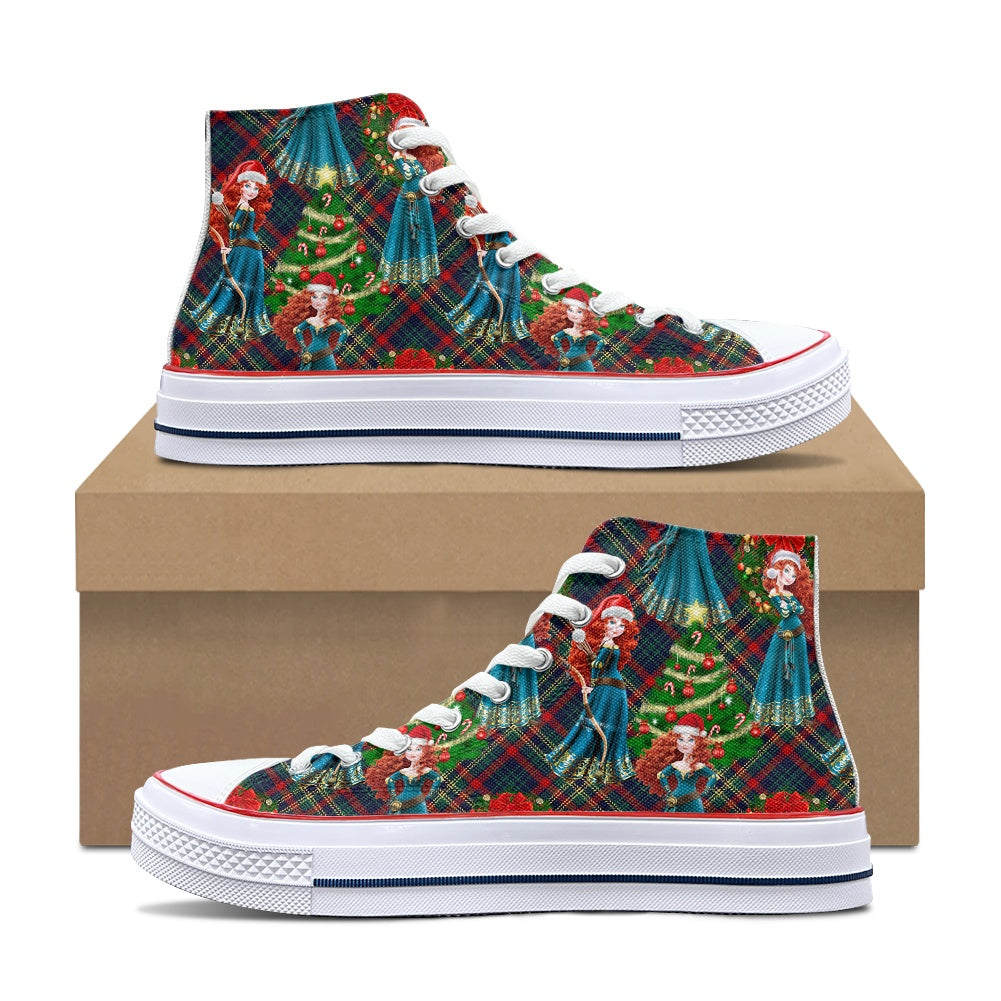 Scottish Christmas High Top Canvas Shoes