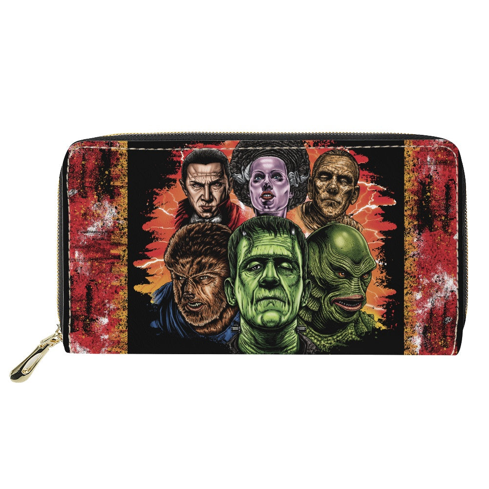 Movie Monster Sketch PU wallet (nylon zipper)