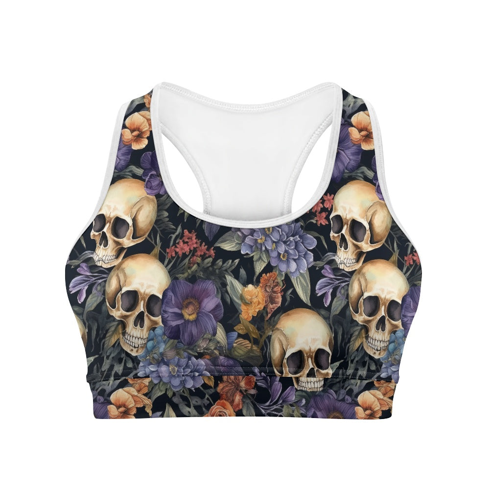 Floral Skulls Women's Sports Vest