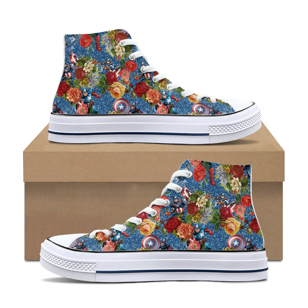 Comic Cap High Top Canvas Shoes