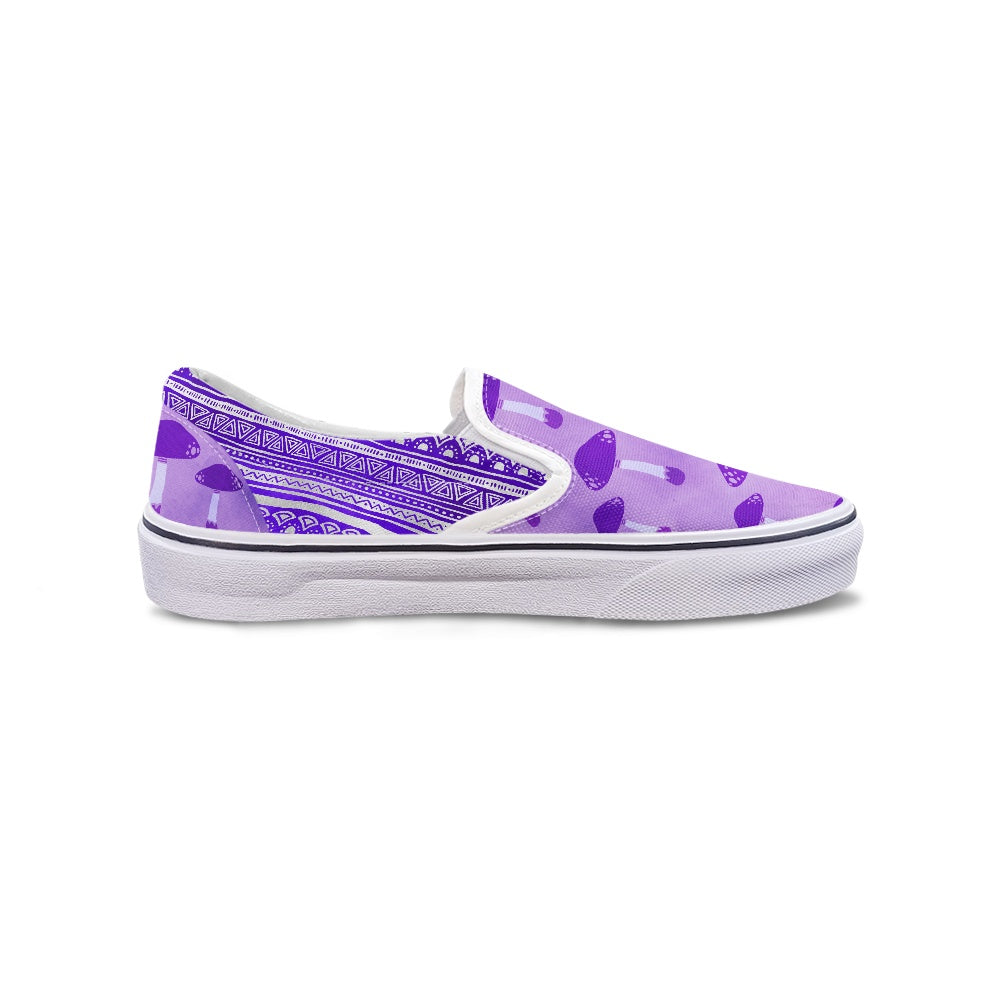 Purple Mushrooms Pedal canvas shoes for Adult