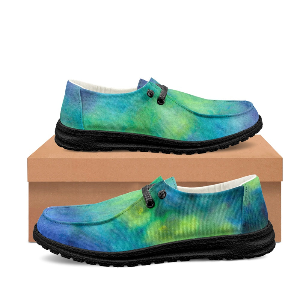 Aqua Tie Dye Men's Lace Up Loafers