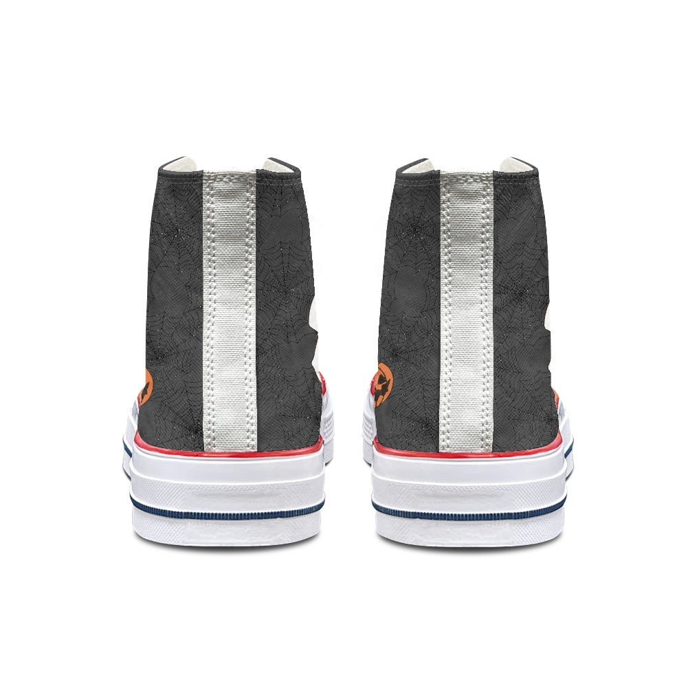 Spooky Coffee High Top Canvas Shoes