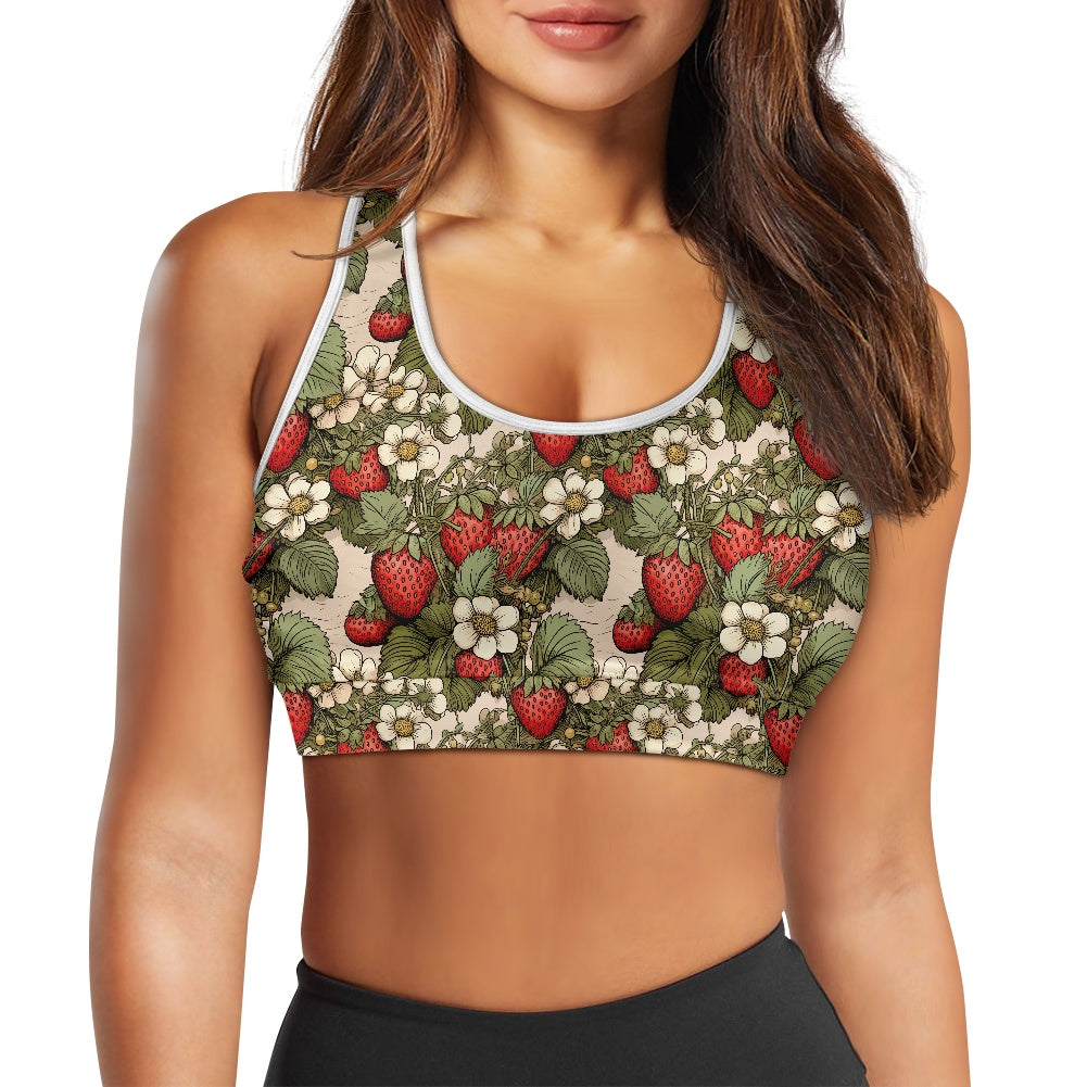 Strawberry Flowers Women's Sports Vest