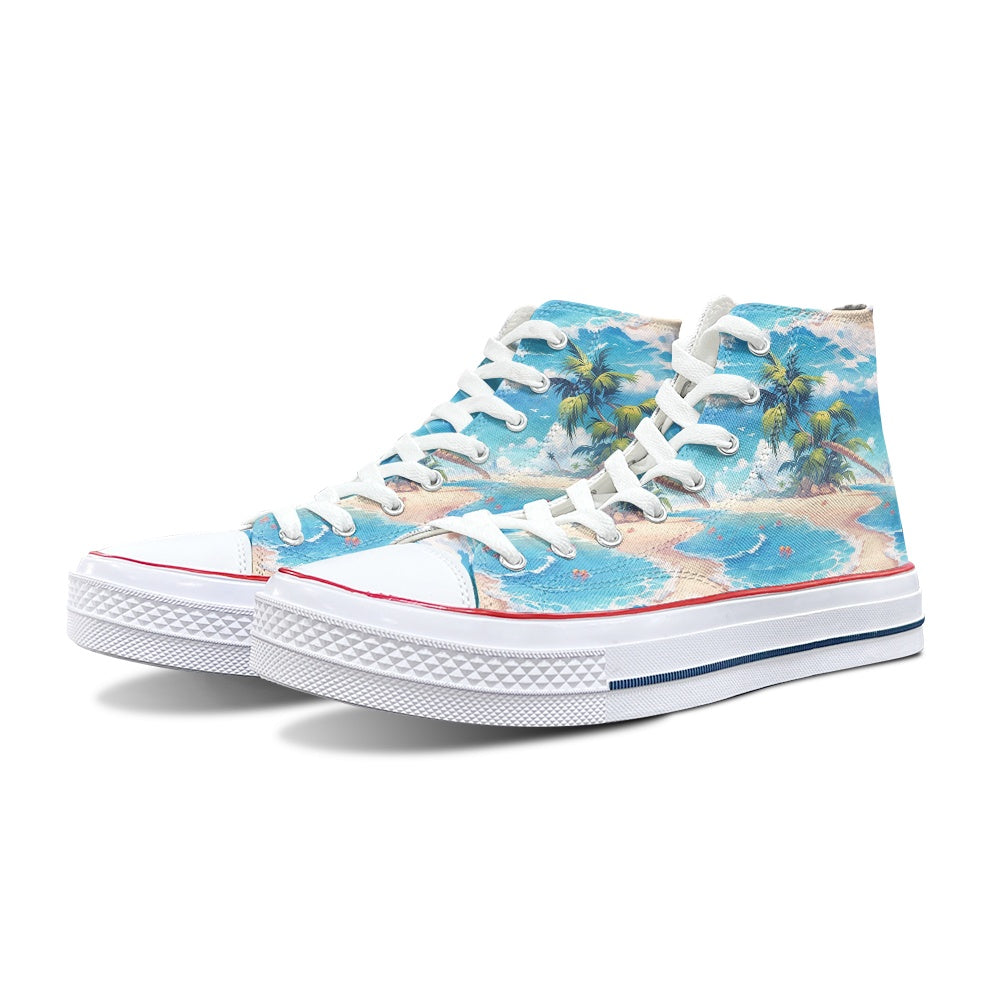 Beach Coast High Top Canvas Shoes