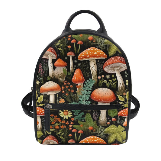 Burnt Orange Mushrooms Small Backpack