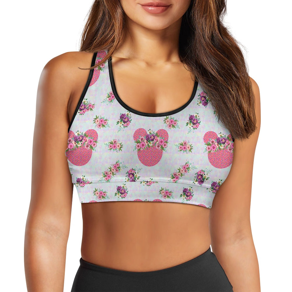 Pink Floral Crown Women's Sports Vest