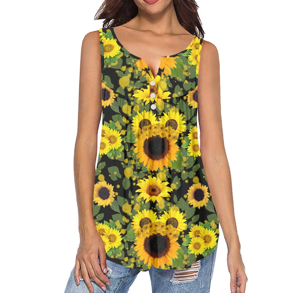 Sunny Ears Women's Sleeveless V-Neck Top